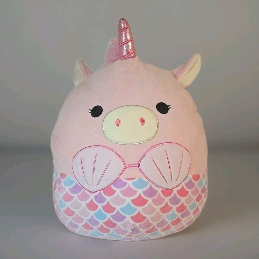 Squishmallow Makena Unicorn Mermaid Plush 14" RARE 2020 Pink Pig Fish Scales